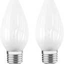 F15 40W Frosted Incandescent Light Bulbs, Daylight White 5000K,ge Light Bulbs 40 watt,Dimmable,E26 Medium Base,Vintage Wrinkle Glass Cover (2PACK)