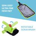 Sepetrel Deluxe Swimming Pool Cleaning Kit Including Professional Leaf Skimmer Net,Half-Depth Fine Mesh Net,17.5" Pool Brush Head & Hand Scrub Brush(NO Pole)
