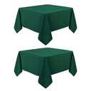 Mylacerhome 2 Pack Square Table Cloth 52X52 Inch Green Tablecloth Washable Polyester Solid Dining Table Cover for Birthday Party Dinner Holiday Outdoor Indoor
