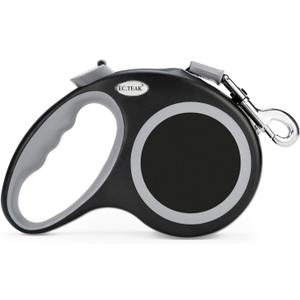 Retractable Dog Leash 26 FT, Heavy Duty Dog Leash for Dogs up to 110lbs, Strong Nylon Tape No Tangle, One-Handed Brake, Pause, Lock, Perfect for Medium Large Dogs (Black, 26 FT(66-110 LBS)