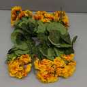 Fake Geraniums Artificial Flowers for Outdoors Winter Decoration, 6 Bundles Silk Geraniums UV Resistant Look Real Yellow Faux Flowers Plants for Front Door Garden Planter Patio Balcony Yard Home