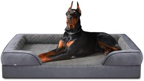 INVENHO Orthopedic Extra Large Dog Bed, XXL Waterproof Dog Sofa, Egg-Crate Foam Couch with Washable Removable Cover, Waterproof Lining and Nonskid Bottom