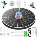 AISITIN 9W Solar Fountain Pump 2026, Solar Water Fountain Kit with 6600mAh Rechargeable Battery & 14 Nozzles & Charging Cable & Remote Control & 11 Colorful LED Lights for Garden Pond Pool Outdoor