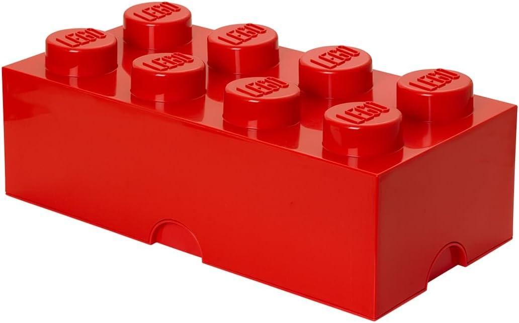 Room Copenhagen, LEGO Brick Box Stackable Storage Containers - Organizational Building Blockss - 19.69 x 9.84 x 7.09 Inches - Brick 8, Bright Red