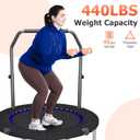 HYD-Parts 40" 48" Mini Trampoline for Adults and Kids Exercise Rebounder with Adjustable Bar Fitness Trampoline Indoor Max Load 330 440lbs