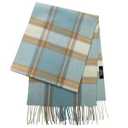 SoftSixant Wool Plaid Scarf for Women, Lightweight Wrap Shawl, Unisex Warm Winter Womens Mens Scarves Wool Blended Sky Plaid Shawl Wrap for Women 