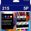 5-Pack 215 Ink Cartridges Remanufactured Replacement for WF-100 WF-110 EC-C110 Printer (3-Black 2-Tri-Color)