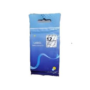 Label Tape Cassette - Laminated 12mm - Black on Clear tape - AMe-131 8m