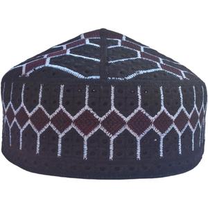 Unisex Kufi Muslim Men Prayer Cap Ramadaan Caps Eid Handmade Namaz Hat Beanie (Large, Black)