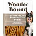 Wonder Bound Peanut Butter Flavor Dog Twist Sticks - 55 Count - Rawhide-Free Dog Treats, Dental Health Chews for Plaque & Tartar Control, Easy to Digest, Long-Lasting, Best By: 23/04/2027