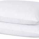 Thin Flat Slim Ultra Soft Bed Pillows Standard Size Set of 2 Pack for Sleeping, Bed Pillow for Stomach Back and Side Sleepers, Machine Washable 20x26 inches