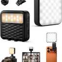 85LEDs Dual-Sided Portable Selfie Light for Dual Camera Recording, Pocket Video Light with Phone Clip & Cold Shoe Mount, 2000mAh Rechargeable for iPhone, Laptop, Vlogging, Zoom & Live Streaming