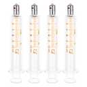 OLYCRAFT 4Pcs Reusable Glass Syringe 10ml Reusable Glass Dispensing Syringes with Metal Luer Lock No Needle Measurement and Dispensing Syringe Tools for Industry or Labtoratory Liquids or Pet Feeding