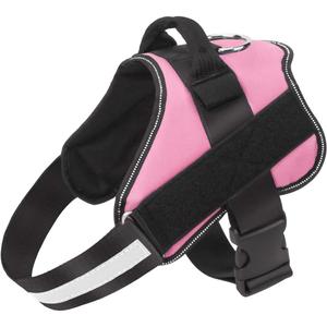 Bolux Dog Harness, No-Pull Reflective Dog Vest, Breathable Adjustable Pet Harness with Handle for Outdoor Walking - No More Pulling, Tugging or Choking (Pink, M) (Medium (Pack of 1))