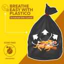 Plastico Large Trash Bags - 30 Gallon, Black, 28 Garbage Bags, Extra Strong, Easy Drawstrings - Odor Guard Control, Unscented, 1.2 Mil Thick Plastic