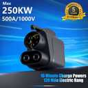 NACS to CCS Adapter Max 500A/1000V Fast Charging Adapter with Overheating Protection Compatible with Tesla Superchargers for CCS1 EVs