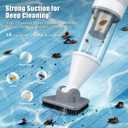 Cordless Pool Vacuum for Above Ground Pool & Inground Pool, Handheld Spa Cleaner with 16 GPM Powerful Suction, Telescopic Pole, Rechargeable Pool Vacuum for Above Ground Pool, Sand, Leaves, White