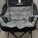 GEERTOP Oversized Padded Camping Chair for Adults with Removable Foot Rest Heavy Duty Extra Wide Compact Outdoor Folding Chair with Cup Holders 400lbs Capacity for Lawn Fishing Sports