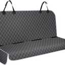 NECKORY Backseat Cover for Dogs, Waterproof and Non-Slip Pet Bench Seat Covers, Car Seat Protector for Back Seat, Universal Size Rear Car Seat Cover Fits Cars, Trucks and SUVs, M-Charcoal Grey&Grey