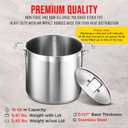 Stainless Steel Stockpot with Lid 16 Quart, Durable 18/8 Stainless Steel, Impact-Bonded Base for Even Heating, Riveted Handles, Oven & All Stove Compatible, Safe Up To 500F (260C)