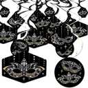 Big Dot of Happiness Masquerade - Venetian Mask Party Hanging Decor - Party Decoration Swirls - Set of 40