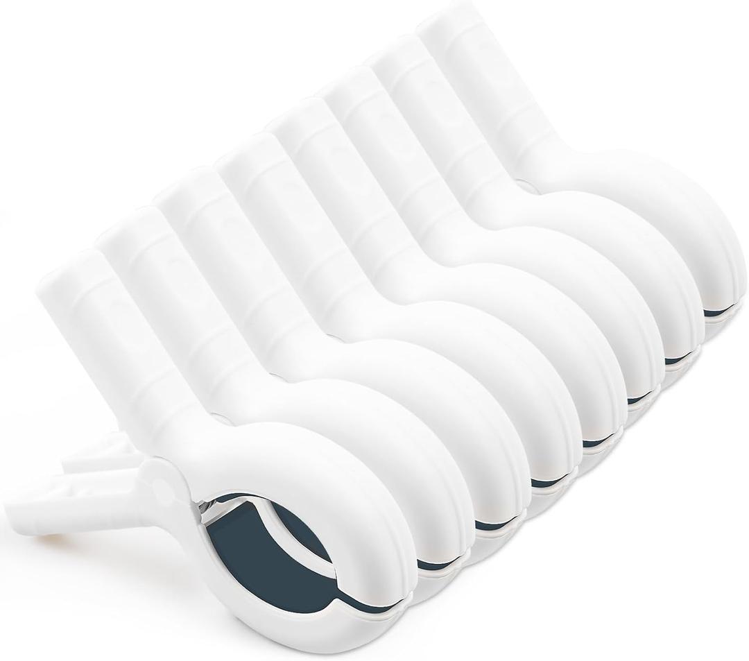8 Pcs Beach Towel Clips for Beach Chairs, Towel Holder for Beach Chair Pool Chair on Cruise, Jumbo Size Heavy Duty Clothes Pins, Beach Chair Clips to Keep Your Towel from Blowing Away (White)