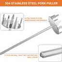 Onlyfire 4 Inch Pork Puller, Upgraded Ultra-Sharp Stainless Steel Meat Fork Meat Shredder Used with Standard Hand Drill for Beef, Chicken, Potato Masher and Tamale Meat