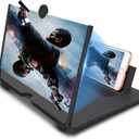 14 inch Screen Magnifier for Cell Phone 3D Magnifier Screen Enlarger for Movies,Videos,Reading,Gaming-Screen Amplifie with Foldable Phone Stand Holder.Compatible with All Smartphones -Black