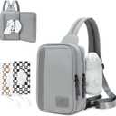 MYHOZEE Sling Bag Crossbody Backpack Purse - 2 in 1 Nylon Cross Body Bag Diaper with Wipes Pouch, Water Bottle Pocket (Grey)