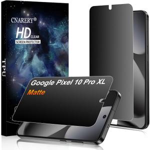 2 Pack 4 Way 360 ° Matte Privacy Screen Protector for Google Pixel 10 Pro XL 6.8 Inch [Not Glass], Anti-Scratch, Anti-Glare, Support Fingerprint Unlock