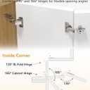Chibery 2 Pair 135 Degree & 165 Degree Hinges Kit for Pie Corner Cabinets, Hidden Lazy Susan, Face Frame Self Closing, Clip On, Smooth Slow Close, Concealed Mount for Bi-fold Door, Kitchen Cupboard