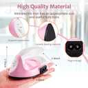 Honoson Mini Craft Iron Mini Heat Press Small Iron 3.93 x 2.36 x 2.76 in Portable Handy Tiny Flatiron with Charging Base Accessory for Fuse Bead Patch DIY Heat Transfer Vinyl(Light Pink)