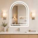 Arched LED Bathroom Mirrors with Lights 30"x34" LED Mirror for Bathroom,Led Vanity Mirror, Anti-Fog,LED Mirrors with Light, Anti-Fog, Dimmable, 3 Color, Shatterproof, Touch Sensor
