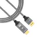 8K DisplayPort to HDMI Cable, (DP to HDMI 4K 120Hz 8K 30Hz Cable) Uni-Directional Display Port to HDMI Monitor Converter Compatible. Male to Female (8K 30Hz Cable)