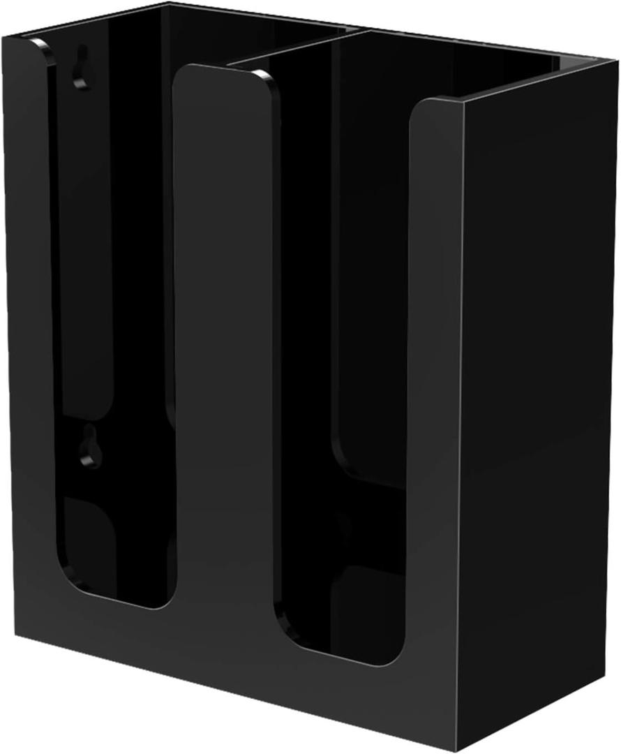 Richboom Acrylic Coffee Cup and Lid Storage Organizer Holder, 2 Compartments, Black