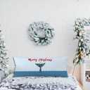 Coastal Beach Christmas 20x54 Body Pillow Cover, Gifts for Whale Lovers, Merry Christmas Lights Whale Long Body Pillowcase Hugging Pillow Covers for Beach House Cabin Home
