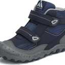 Mishansha Kids Water Resistant Hiking Boots, Boys Girls Anti Collision Anti-Skid Athletic Outdoor Adventure Trekking Shoes (4 Big Kid, Blue/Dark Blue/Gray)