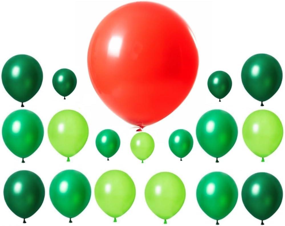 100 Balloons,Including 18-Inch Big Red Balloon, 10-Inch And 5-Inch Green Balloons, Suitable For Green Hungry Caterpillar Balloon Accessories, Halloween, Christmas, Birthday Party Decorations