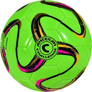 American Challenge Brasilia Soccer Ball  Sizes 5, 4, 3 & 2  Youth & Adult Training Soccer Ball for Practice, Games & Grass Fields (Lime)