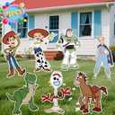 Toy Inspired Story Themed Happy Birthday Yard Signs, 7PCS Birthday Party Supplies Set with Stakes, Outdoor Lawn Party Decor for Unforgettable Celebrations Outdoor Yard Decorations Garden Party