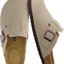 CUSHIONAIRE Hana Womens Clogs | Comfortable Vegan Suede Clogs for Women | Slip On Potato Shoes with Cork Footbed & Arch Support | Memory Foam, Wide Widths Available (9)