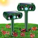 Solar Ultrasonic Animal Repellent, Deer Repellent Devices Waterproof with Motion Detection, Cat Repellent Outdoor Squirrel Skunk Rabbit Raccoon Dog Mouse Deterrents Animal Repeller for Yard Farm( 4Pack)