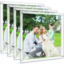 Chunful 4 Pack Clear 12 x 17 Inch Acrylic Wall Mount Floating Frameless Picture Frame Display Photo Frame Bulk for Poster Photography Collage Frames Double Panel Home Office Living Room Decor