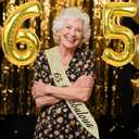65th Birthday Decorations for Women with 65th Birthday Sash and Crown, Number Balloons, Birthday Card, Cake Topper and Candles, 65 Year Old Female Gifts for Her, Gold