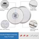 DLLT 2Pack Flush Mount LED Ceiling Light: 13 Inch 5CCT (3000K-6000K) & Dimmable Ceiling Light Fixtures for Bedroom Hallway - 24W Modern Brushed Nickel Super Bright Kitchen Lighting Fixtures Ceiling