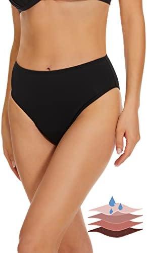 Leovqn Period Swimwear Bikini Menstrual Leakproof Swim Bottoms UPF 50+ Waterproof Brief Light Flow for Women Girls Teens Size S