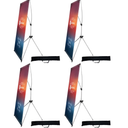 USCNC X Banner Stand Adjustable Fit Banner 23 x 63 to 32 x 78 Inch(STAND ONLY), Portable Travel Bag,Suitable for advertising, stores, exhibitions, restaurants, events, birthday parties, and other occasions (4 Pack)