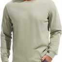 VEIISAR Men's Heavy Weight Crew Neck T-Shirt Mens Premium Cotton Tee - Pre Shrunk M (Green)