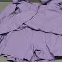 Fisoew Womens 2-in-1 Athletic Tennis Golf Dress Long Sleeve Underneath Workout Active Dresses with Built-in Shorts (Medium, Purple)