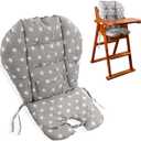 High Chair Pad,high Chair Cover/seat Cushion, Light and Breathable, Soft and Comfortable, Cute Pattern, Suitable for Most High Chairs, Baby Dining Chairs (Gray Small Stars Pattern)